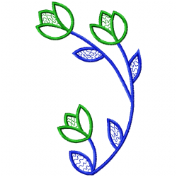 Flowers And Tree Embroidery Design 7